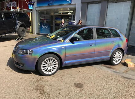 Simli Araç Kaplama Folyosu Oracal 970 Glossy (Parlak) 155 Intergalactic Blue - 2