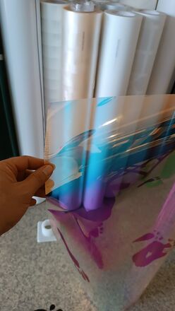 Yapışkanlı Folyo Şeffaf Hologram<br>100cmx1mt